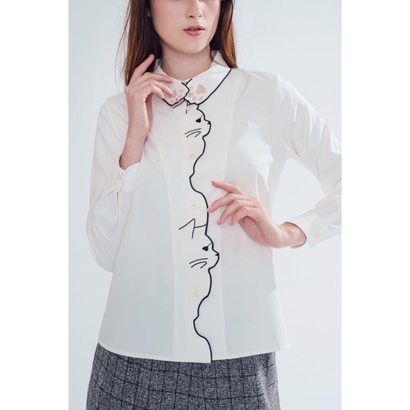 Modcloth Tops - Miss Patina London ModCloth Kitten Anthem Shirt